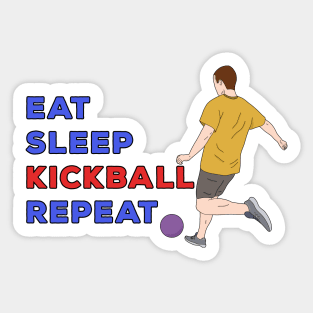 Eat Sleep Kickball Repeat Sticker